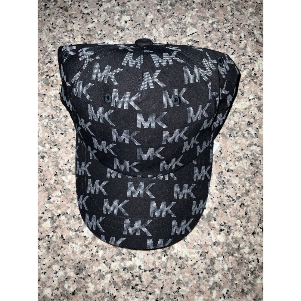 Michael Kors MK Logo Black Baseball Cap Hat One Size NWT MSRP $68.00